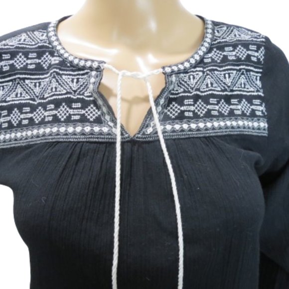 People Long Sleeve Boho Embroidered Shirt - Picture 4 of 5